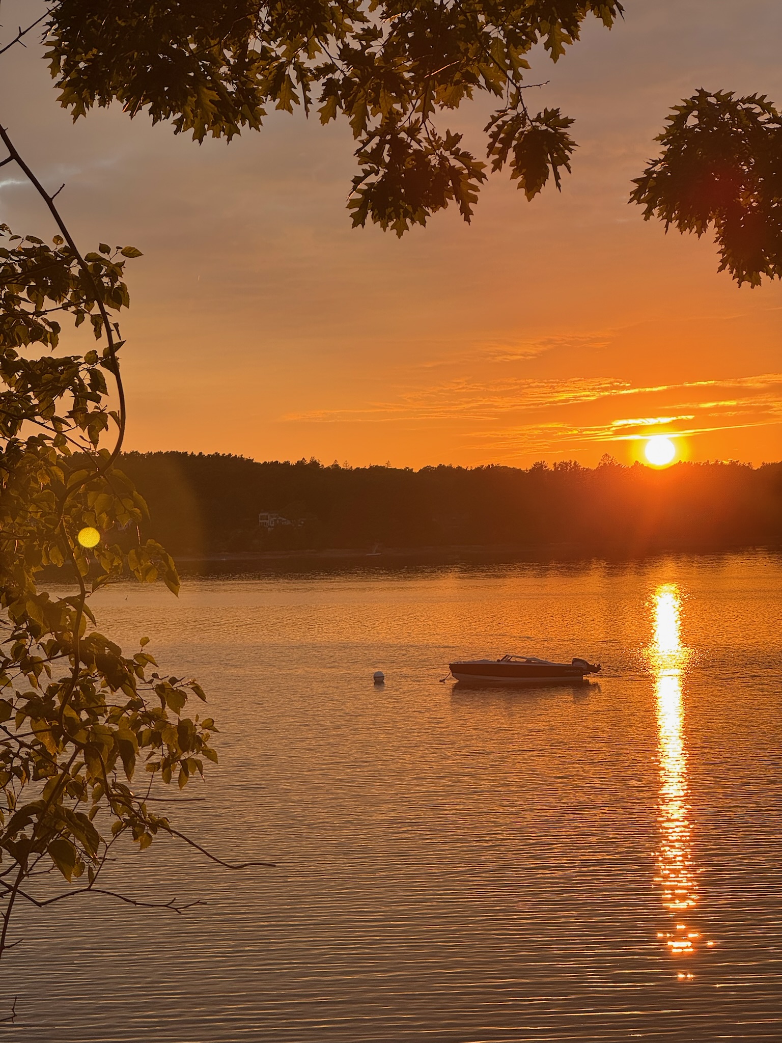 Golden sunset over Casco Bay